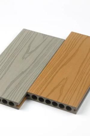 WPC Decking Light Grey/Teak Co-Extrusion 3D